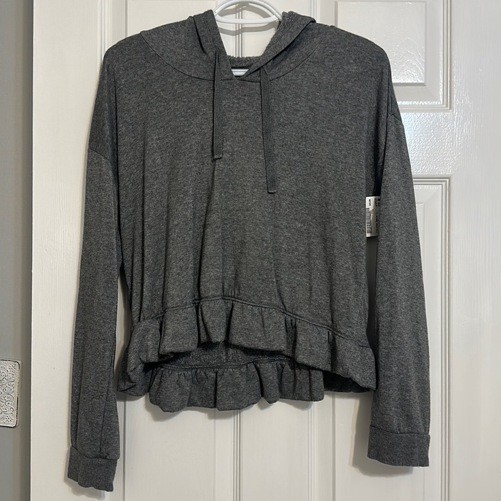 Soft With Ruffle Design Hoodie